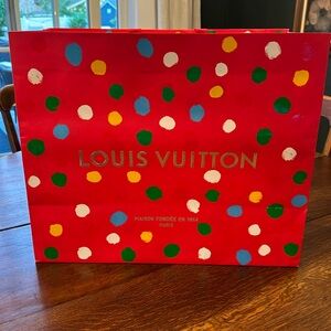Louis Vuitton red paper polkadot bag